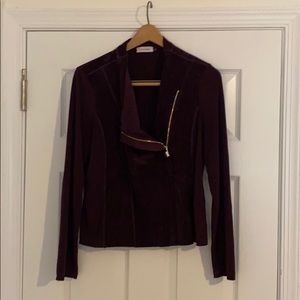Calvin Klein purple suede jacket.